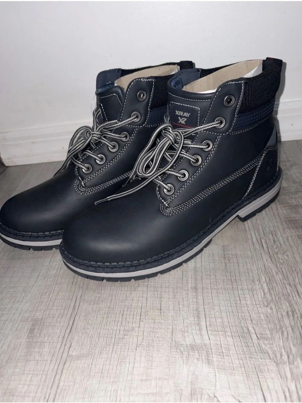 XRAY Men’s Navy Blue Lace-Up Ankle Boots
